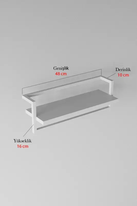 Towel Rack Bathroom Shelf Soap Dish Scarf Hanger Towel Hanger Bathroom Kitchen Organizer Modern Stylish Shelf-White - 8