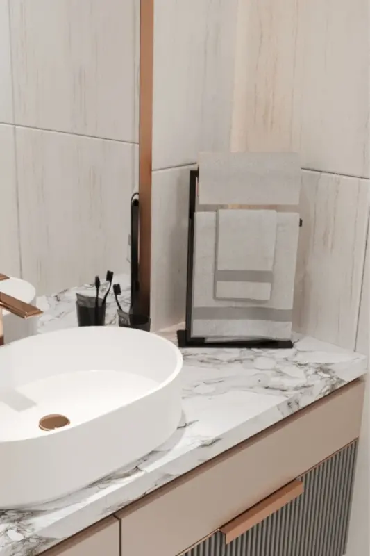 Towel Rack Countertop Paper Towel Holder Home Bathroom Organizer Stainless Steel No Assembly Required - 5