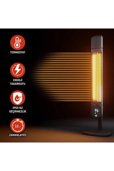 Tower Electric Heater Smart-fr Black Smart Carbon Infrared Waterproof Ip55 2500w - 4