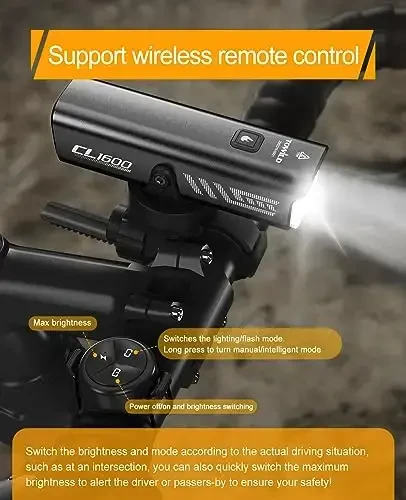 TOWILD Bike Lights for Night Riding,Compatible with Garmin/GoPro Mount,600 Lumen Bike Headlight,2000mAh Rechargeable Battery,Waterproof Bike Front Light for Commuter Cyclists-Fits All Bikes - 2