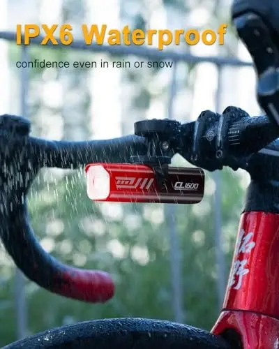 TOWILD Bike Lights for Night Riding,Compatible with Garmin/GoPro Mount,600 Lumen Bike Headlight,2000mAh Rechargeable Battery,Waterproof Bike Front Light for Commuter Cyclists-Fits All Bikes - 4