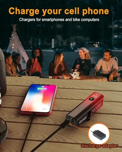 TOWILD Bike Lights for Night Riding,Compatible with Garmin/GoPro Mount,600 Lumen Bike Headlight,2000mAh Rechargeable Battery,Waterproof Bike Front Light for Commuter Cyclists-Fits All Bikes - 5