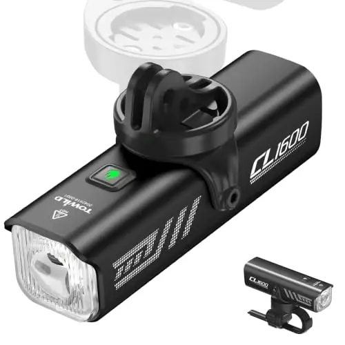 TOWILD Bike Lights for Night Riding,Compatible with Garmin/GoPro Mount,Rechargeable Battery,Waterproof Bike Front Light for Commuter Cyclists-Fits All Bikes - 1