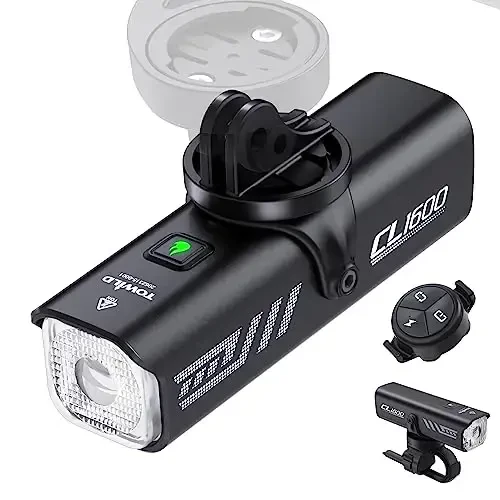 TOWILD Kechki paytlarda haydash uchun velosiped chiroqlari, Garmin/GoPro o'rnatish bilan mos, 600 Lumenli velosiped faralari, 2000mAh qayta zaryadlanuvchi batareya, Commuter velosipedchilari uchun suv o'tkazmaydigan velosiped old chiroqlari-Barcha velosipedlarga mos keladi 