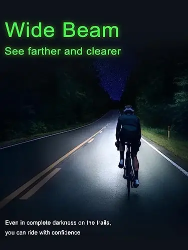TOWILD Kechki Yurish Uchun Velosiped Chiroqlari, Garmin/GoPro O'rnatish bilan Mos keladi, Velosiped Old Chirog'i, Qayta Zaryadlanadigan Batareya, Su o'tkazmaydigan Velosiped Old Chirog'i - Barcha Velosipedlarga Mos keladi - 3