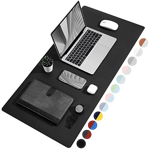 TOWWI Dual Sided Desk Pad, Large Desk Mat, Waterproof Desk Blotter Protector Mouse Pad, Leather Desk Pad Large for Keyboard and Mouse (24