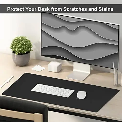 TOWWI Dual Sided Desk Pad, Large Desk Mat, Waterproof Desk Blotter Protector Mouse Pad, Leather Desk Pad Large for Keyboard and Mouse (24