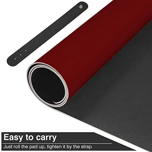 TOWWI Dual Sided Desk Pad, Large Desk Mat, Waterproof Desk Blotter Protector Mouse Pad, Leather Desk Pad Large for Keyboard and Mouse (24