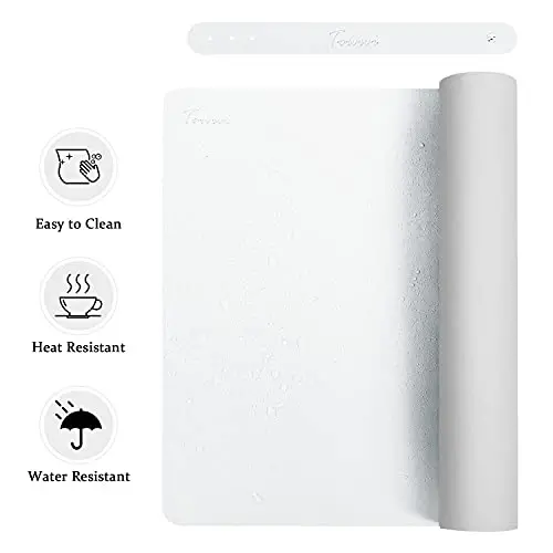 TOWWI Dual Sided Desk Pad, Large Desk Mat, Waterproof Desk Blotter Protector Mouse Pad, Leather Desk Pad Large for Keyboard and Mouse (32