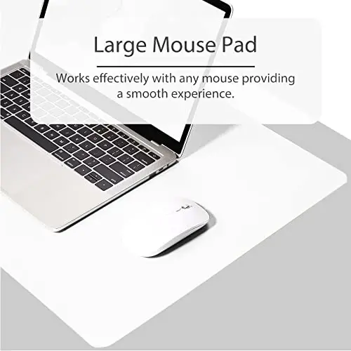 TOWWI Dual Sided Desk Pad, Large Desk Mat, Waterproof Desk Blotter Protector Mouse Pad, Leather Desk Pad Large for Keyboard and Mouse (32