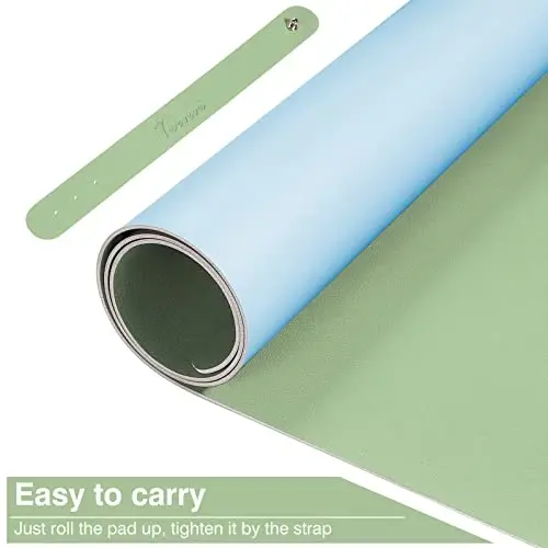 TOWWI Dual Sided Desk Pad, Large Desk Mat, Waterproof Desk Blotter Protector Mouse Pad, Leather Desk Pad Large for Keyboard and Mouse (32