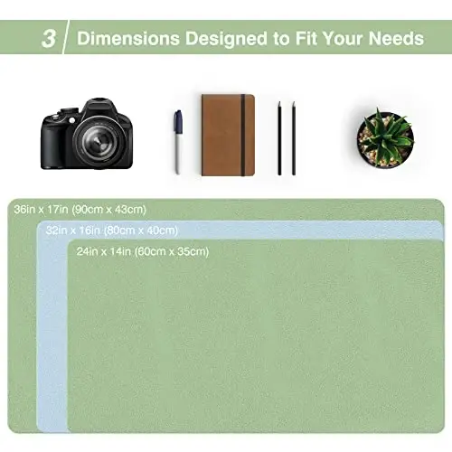 TOWWI Dual Sided Desk Pad, Large Desk Mat, Waterproof Desk Blotter Protector Mouse Pad, Leather Desk Pad Large for Keyboard and Mouse (36