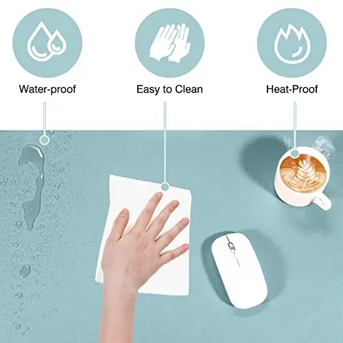 TOWWI Dual Sided Desk Pad, Large Desk Mat, Waterproof Desk Blotter Protector Mouse Pad, Leather Desk Pad Large for Keyboard and Mouse (24