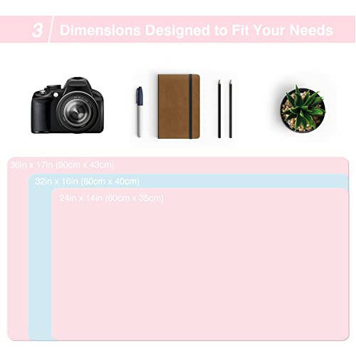 TOWWI Dual Sided Desk Pad, Large Desk Mat, Waterproof Desk Blotter Protector Mouse Pad, Leather Desk Pad Large for Keyboard and Mouse (36