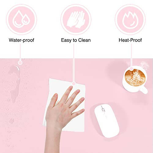 TOWWI Dual Sided Desk Pad, Large Desk Mat, Waterproof Desk Blotter Protector Mouse Pad, Leather Desk Pad Large for Keyboard and Mouse (36