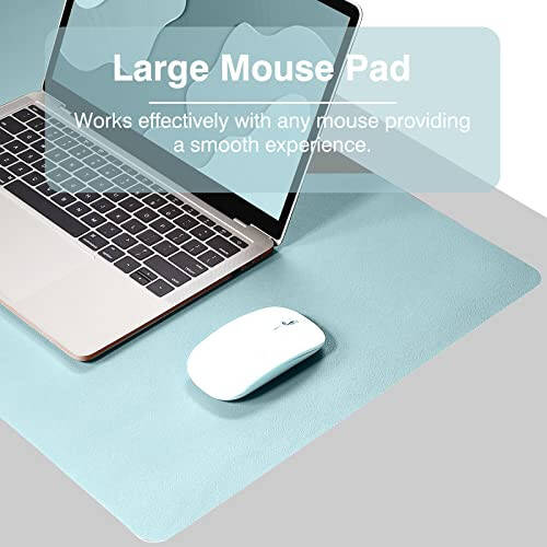 TOWWI Dual Sided Desk Pad, Large Desk Mat, Waterproof Desk Blotter Protector Mouse Pad, Leather Desk Pad Large for Keyboard and Mouse (32