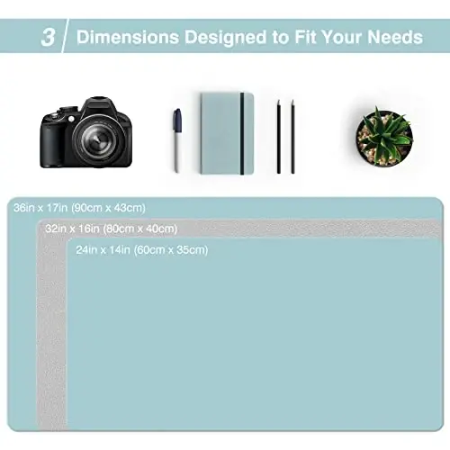 TOWWI Dual Sided Desk Pad, Large Desk Mat, Waterproof Desk Blotter Protector Mouse Pad, Leather Desk Pad Large for Keyboard and Mouse (24