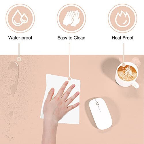 TOWWI Dual Sided Desk Pad, Large Desk Mat, Waterproof Desk Blotter Protector Mouse Pad, Leather Desk Pad Large for Keyboard and Mouse (32