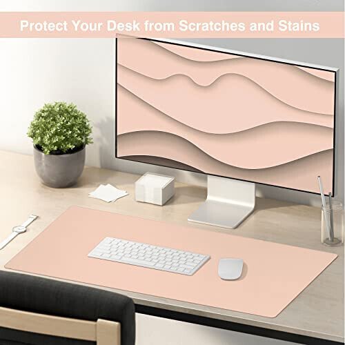 TOWWI Dual Sided Desk Pad, Large Desk Mat, Waterproof Desk Blotter Protector Mouse Pad, Leather Desk Pad Large for Keyboard and Mouse (32