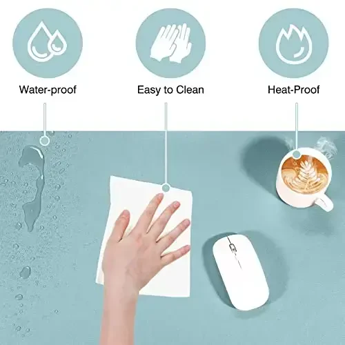 TOWWI Dual Sided Desk Pad, Large Desk Mat, Waterproof Desk Blotter Protector Mouse Pad, Leather Desk Pad Large for Keyboard and Mouse (36