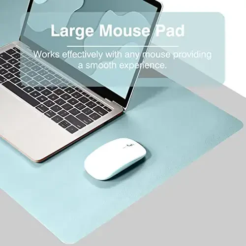 TOWWI Dual Sided Desk Pad, Large Desk Mat, Waterproof Desk Blotter Protector Mouse Pad, Leather Desk Pad Large for Keyboard and Mouse (36