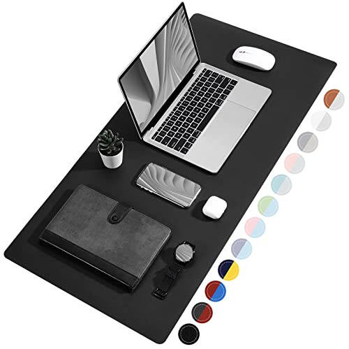 TOWWI Dual Sided Desk Pad, Large Desk Mat, Waterproof Desk Blotter Protector Mouse Pad, Leather Desk Pad Large for Keyboard and Mouse (32