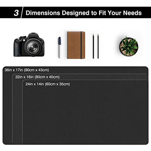TOWWI Dual Sided Desk Pad, Large Desk Mat, Waterproof Desk Blotter Protector Mouse Pad, Leather Desk Pad Large for Keyboard and Mouse (32