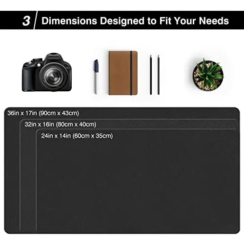 TOWWI Dual Sided Desk Pad, Large Desk Mat, Waterproof Desk Blotter Protector Mouse Pad, Leather Desk Pad Large for Keyboard and Mouse (24