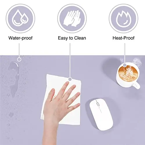 TOWWI Dual Sided Desk Pad, Large Desk Mat, Waterproof Desk Blotter Protector Mouse Pad, Leather Desk Pad Large for Keyboard and Mouse (24