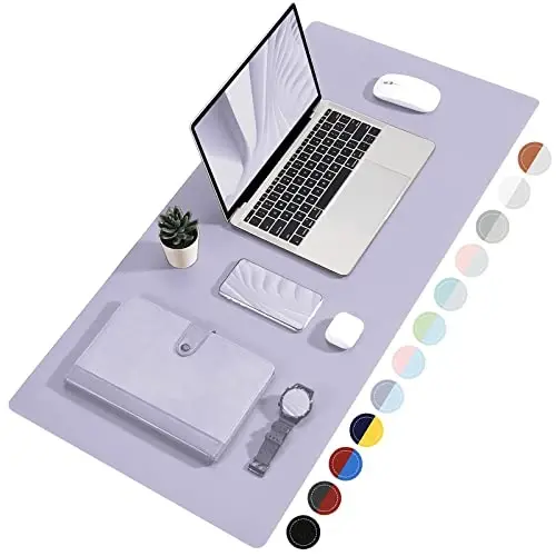 TOWWI Dual Sided Desk Pad, Large Desk Mat, Waterproof Desk Blotter Protector Mouse Pad, Leather Desk Pad Large for Keyboard and Mouse (24