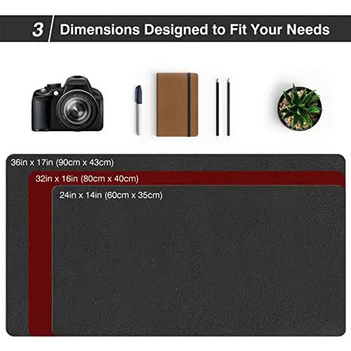 TOWWI Dual Sided Desk Pad, Large Desk Mat, Waterproof Desk Blotter Protector Mouse Pad, Leather Desk Pad Large for Keyboard and Mouse (32