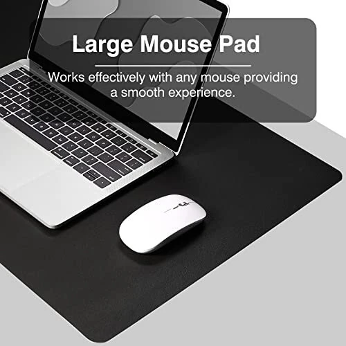 TOWWI Dual Sided Desk Pad, Large Desk Mat, Waterproof Desk Blotter Protector Mouse Pad, Leather Desk Pad Large for Keyboard and Mouse (32