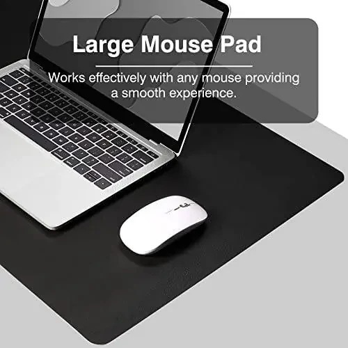TOWWI Dual Sided Desk Pad, Large Desk Mat, Waterproof Desk Blotter Protector Mouse Pad, Leather Desk Pad Large for Keyboard and Mouse (32