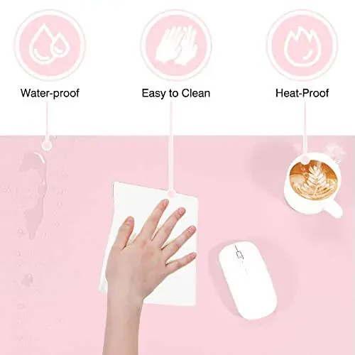 TOWWI Dual Sided Desk Pad, Large Desk Mat, Waterproof Desk Blotter Protector Mouse Pad, Leather Desk Pad Large for Keyboard and Mouse (32