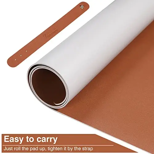 TOWWI Dual Sided Desk Pad, Large Desk Mat, Waterproof Desk Blotter Protector Mouse Pad, Leather Desk Pad Large for Keyboard and Mouse (32