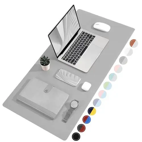 TOWWI Dual Sided Desk Pad, Large Desk Mat, Waterproof Desk Blotter Protector Mouse Pad, Leather Desk Pad Large for Keyboard and Mouse (32