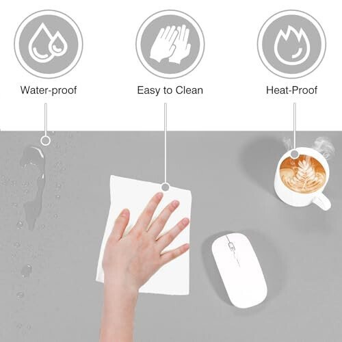 TOWWI Dual Sided Desk Pad, Large Desk Mat, Waterproof Desk Blotter Protector Mouse Pad, Leather Desk Pad Large for Keyboard and Mouse (32