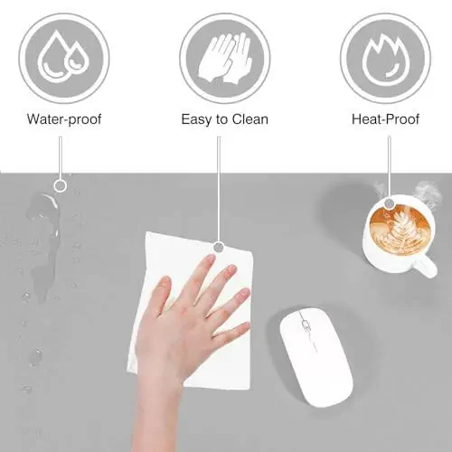 TOWWI Dual Sided Desk Pad, Large Desk Mat, Waterproof Desk Blotter Protector Mouse Pad, Leather Desk Pad Large for Keyboard and Mouse (32