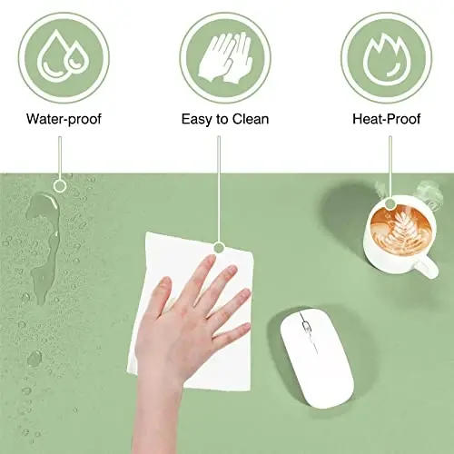 TOWWI Dual Sided Desk Pad, Large Desk Mat, Waterproof Desk Blotter Protector Mouse Pad, Leather Desk Pad Large for Keyboard and Mouse (32