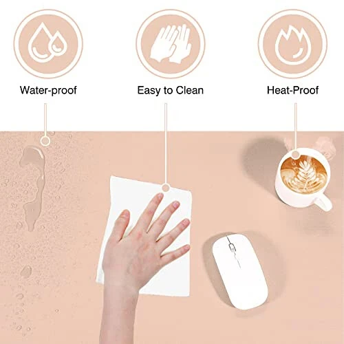 TOWWI Dual Sided Desk Pad, Large Desk Mat, Waterproof Desk Blotter Protector Mouse Pad, Leather Desk Pad Large for Keyboard and Mouse (32