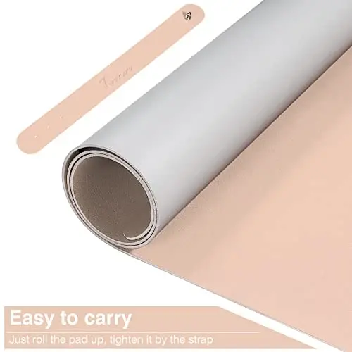 TOWWI Dual Sided Desk Pad, Large Desk Mat, Waterproof Desk Blotter Protector Mouse Pad, Leather Desk Pad Large for Keyboard and Mouse (32