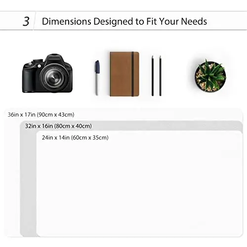 TOWWI Dual Sided Desk Pad, Large Desk Mat, Waterproof Desk Blotter Protector Mouse Pad, Leather Desk Pad Large for Keyboard and Mouse (32