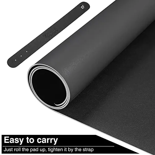 TOWWI Dual Sided Desk Pad, Large Desk Mat, Waterproof Desk Blotter Protector Mouse Pad, Leather Desk Pad Large for Keyboard and Mouse (36