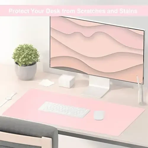 TOWWI Dual Sided Desk Pad, Large Desk Mat, Waterproof Desk Blotter Protector Mouse Pad, Leather Desk Pad Large for Keyboard and Mouse (36