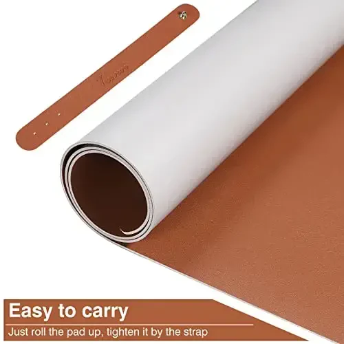 TOWWI Dual Sided Desk Pad, Large Desk Mat, Waterproof Desk Blotter Protector Mouse Pad, Leather Desk Pad Large for Keyboard and Mouse (36
