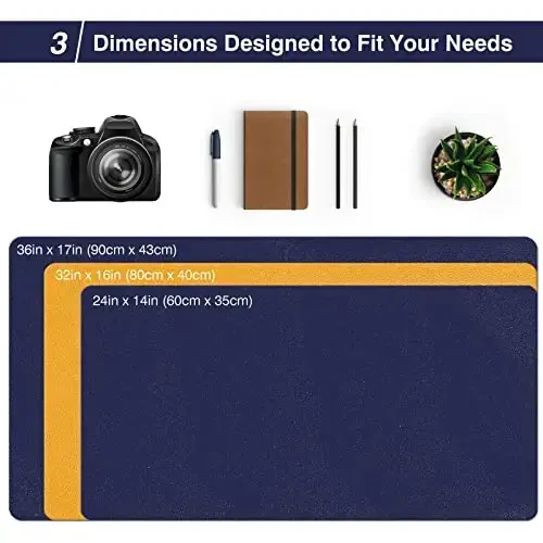 TOWWI Dual Sided Desk Pad, Large Desk Mat, Waterproof Desk Blotter Protector Mouse Pad, Leather Desk Pad Large for Keyboard and Mouse (36
