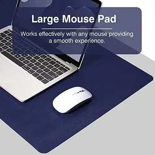 TOWWI Dual Sided Desk Pad, Large Desk Mat, Waterproof Desk Blotter Protector Mouse Pad, Leather Desk Pad Large for Keyboard and Mouse (36