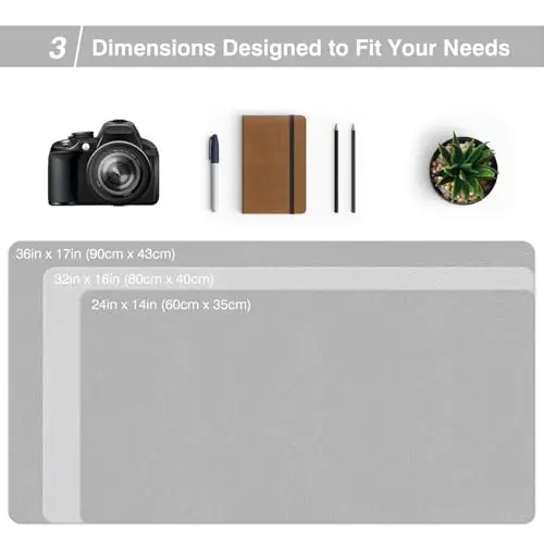 TOWWI Dual Sided Desk Pad, Large Desk Mat, Waterproof Desk Blotter Protector Mouse Pad, Leather Desk Pad Large for Keyboard and Mouse (36