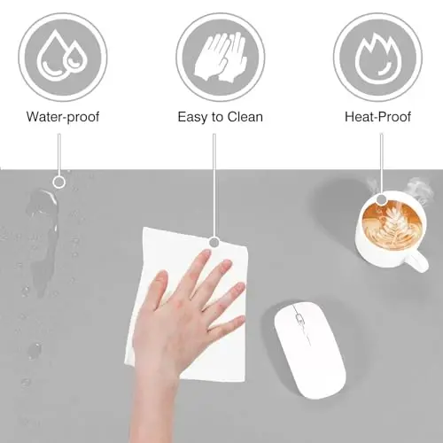 TOWWI Dual Sided Desk Pad, Large Desk Mat, Waterproof Desk Blotter Protector Mouse Pad, Leather Desk Pad Large for Keyboard and Mouse (36
