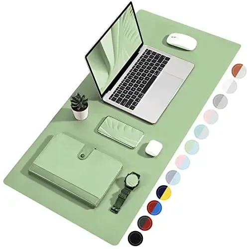 TOWWI Dual Sided Desk Pad, Large Desk Mat, Waterproof Desk Blotter Protector Mouse Pad, Leather Desk Pad Large for Keyboard and Mouse (36